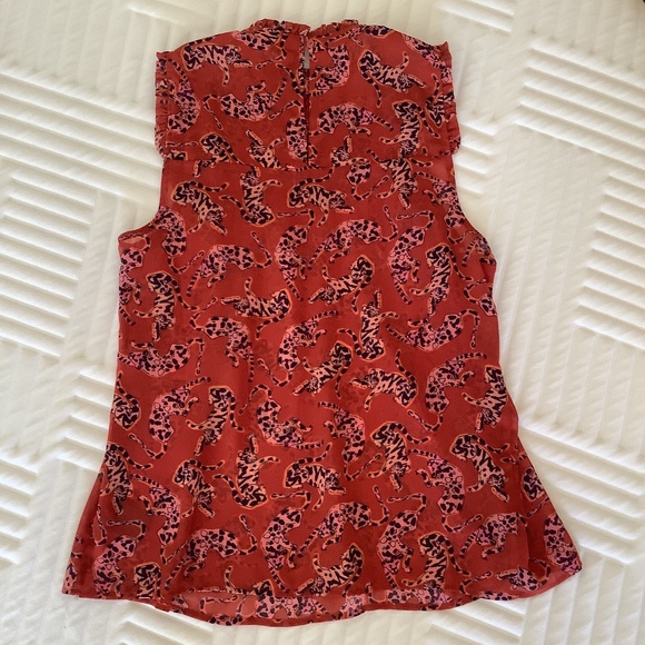 ANTHROPOLOGIE - ORANGE LEOPARD TOP SLEEVELESS - Picture 2 of 3